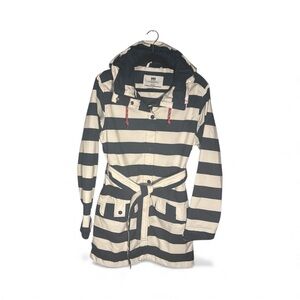 Helly Hansen Navy and White Rain Jacket, Size Large